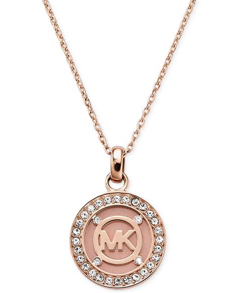 michael kors rose gold tone disc pendant necklace|Michael Kors rose gold bangle.